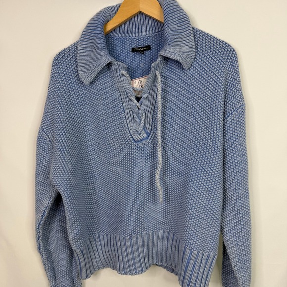 Flag & Anthem Lila Washed Pullover Sweater Womens Medium Blue NWT - Picture 7 of 8